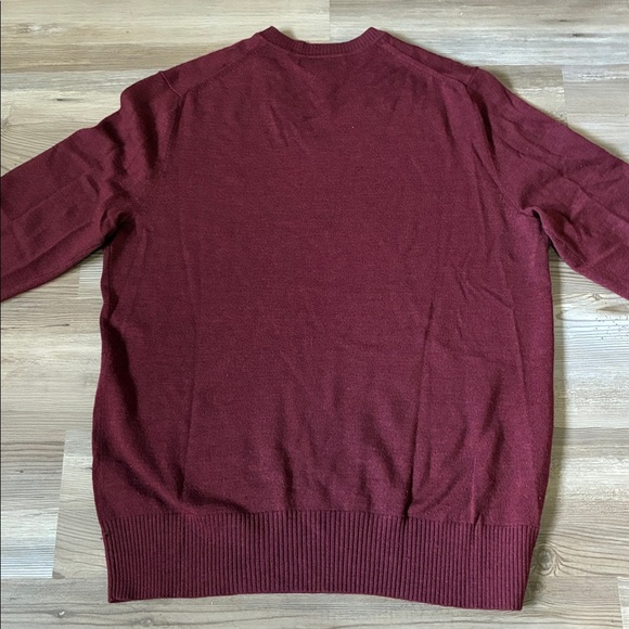 Banana Republic Merino Wool V-Neck Pullover Sweater Maroon Mens M - Picture 5 of 9